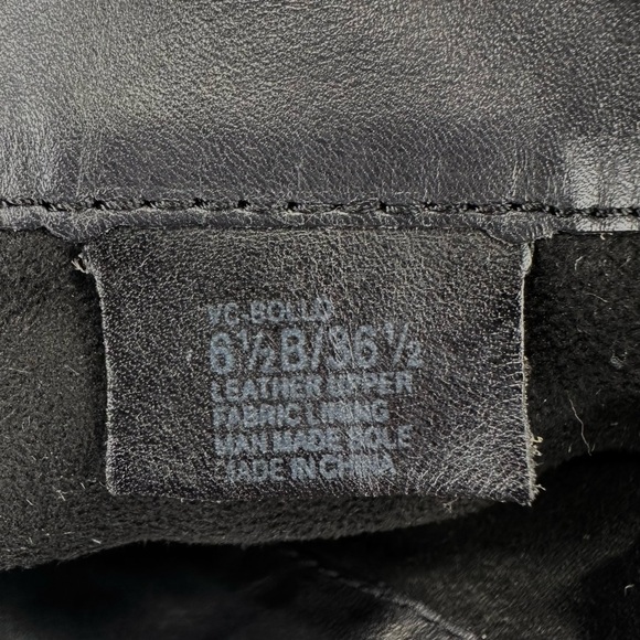 VINCE CAMUTO BOLLO BLACK LEATHER BLOCK HEEL STUDDED OVER-THE-KNEE/KNEE HIGH BOOT - Picture 10 of 14